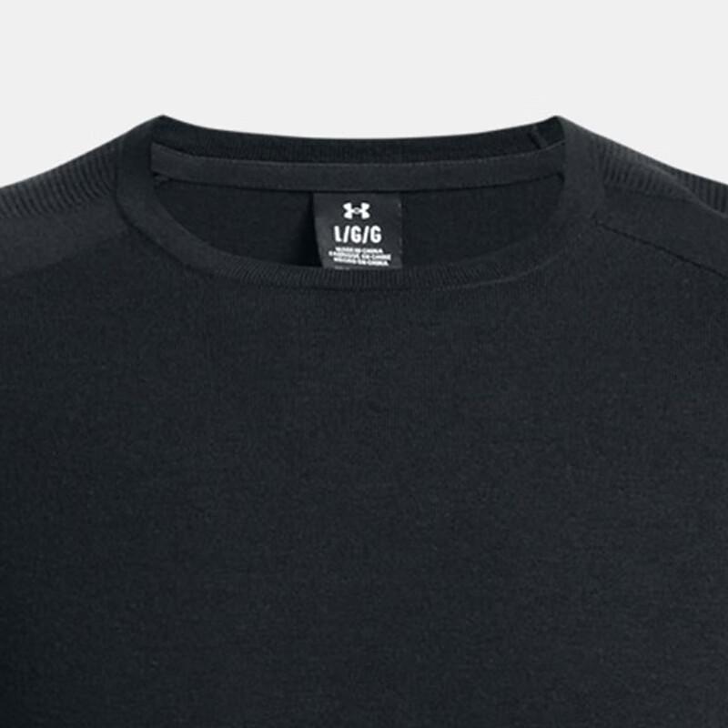Under Armour Solid Color Outdoor Casual Sports Crew Neck Pullover Long Sleeve Knit Sweater Men Sweater Black 1387128-001
