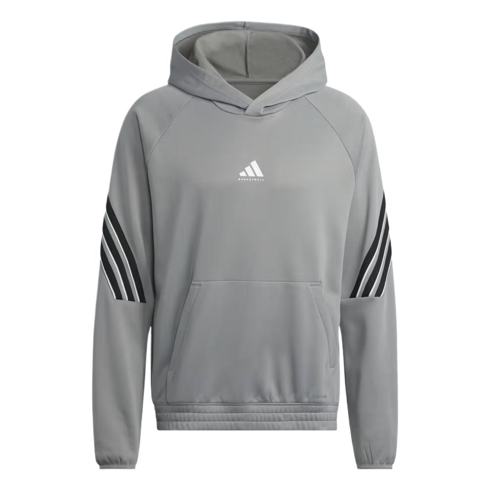 Adidas Select Foundation Fleece Logo Hoodie Men Gray JN2492 M