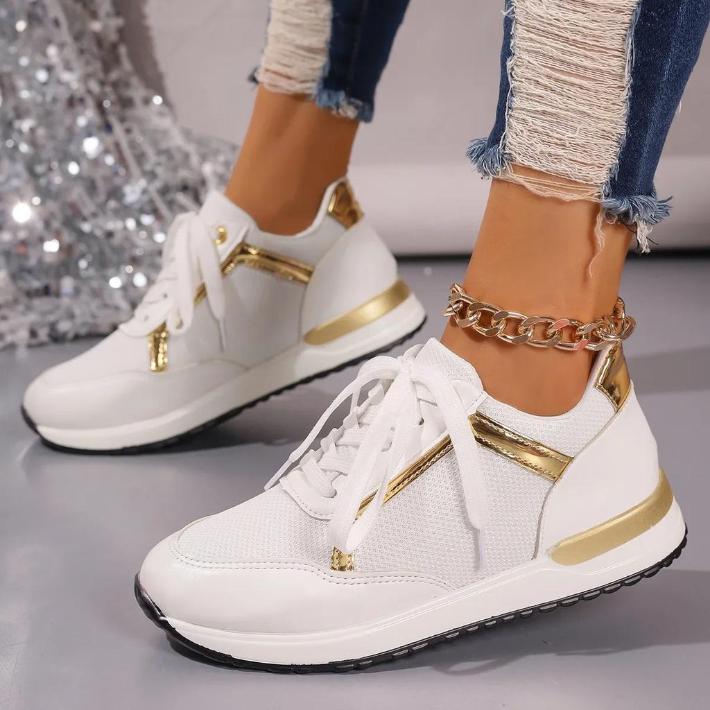 Ženy Móda Lehké Tenisky na platformě Bílé Sportovní Boty Žena Podzimní Neformální Boty Plus Velikost 43 Zaptillas De Mujer