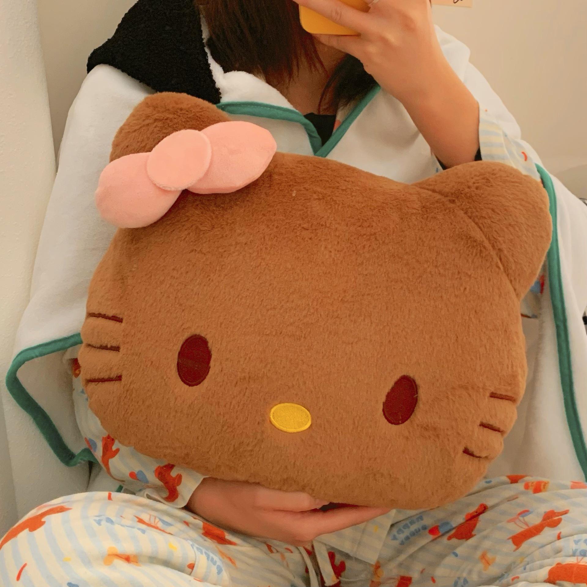 Adorable Black Kitten Backrest Pillow - Bed Head, Sofa Cushion, & Car Lumbar Support