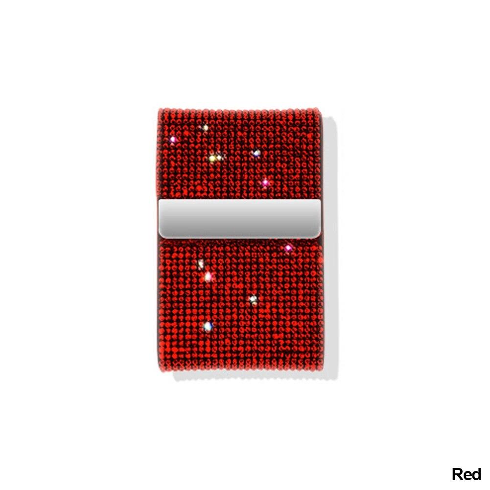 

Алмазный держатель для водительских прав для водительских прав автомобиля, хранение кредитных карт, внутренний флип, женские автомобильные блестящие аксессуары для девочек красный