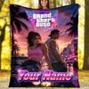 1pc Personalized Name GTA Theme Blanket - Digital Print, Polyester, Cozy for All Seasons, Perfect for Outdoor, and Travel