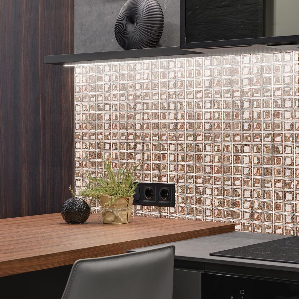 10 pezzi Autoadesivo Autoadesivo Carta da Parati Impermeabile Adesivi Murali Cucina