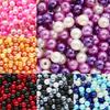 Color Abs Perforated Imitation Pearl Loose Beads Diy Hand-Woven Beaded Bracelet Homemade Jewelry Material