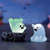 10Pcs Glowing Ghosts For Halloween Resin Decorations,Glow At Night Ghost Elf Ornament Micro Landscape Home Garden Decor