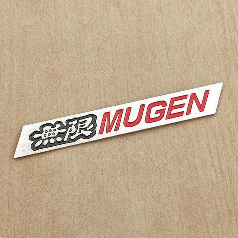 3D Metal Letters Mugen Emblem Car Front Grille Logo Rear Trunk Sticker Fender Side Badge for Auto Exterior Accessories