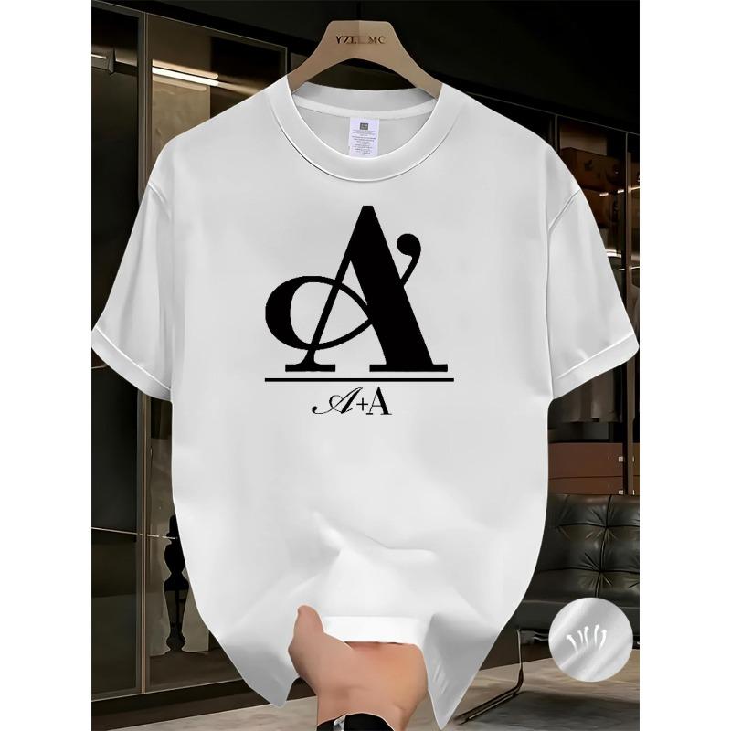 

European sizes Summer Short Sleeve T-Shirt Men s Creative Print Design Breathable Fabric Simple Sport Comfortable Tee Tops for Men S белый
