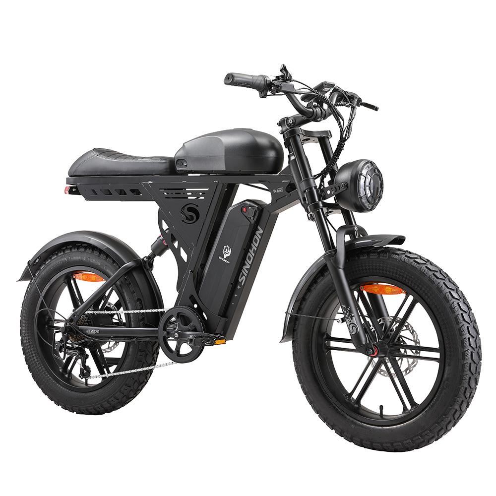 SINOHON AB20 Elektrisches Fatbike mit 2×48V 18Ah Entnehmbaren Akkus schwarz