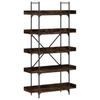 Bookshelf 5 Shelves Smoked Oak Finish 100 x 33 x 180.5 cm Engineered Wood