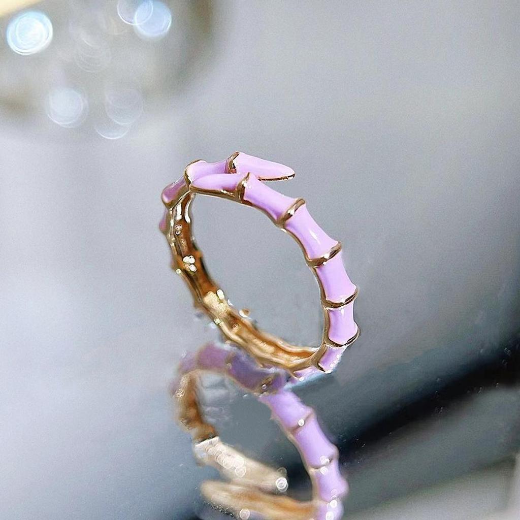 CMM European Texture Populární šperky Temperament Vícebarevný výběr Bambus Drop Glaze Móda Osobnost Nastavitelný otevírací kroužek