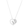 Mother with Child Real Zircon Heart Pendant In Sterling Silver Mothers Day GIft