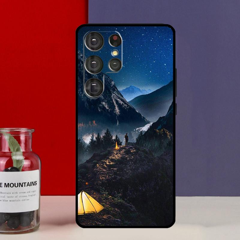 Camping Nature Mountain Funda Case For Samsung Galaxy S25 Ultra S9 S10 S20 S21 FE S22 S23 Plus S24 Ultra Phone Cover