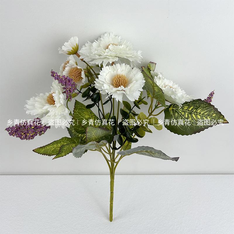 Simulation Of 5-Pronged Sunflower Bundle, Simulation Of Green Plants, Sunflowers, Fake Flowers, Silk Flowers, Home Decoration Shooting Props