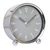 Round Electroplating Alarm Clock Study Desk Pointer Type Quartz Clock Bedside Table Clock Metal Alarm Decoration Clock