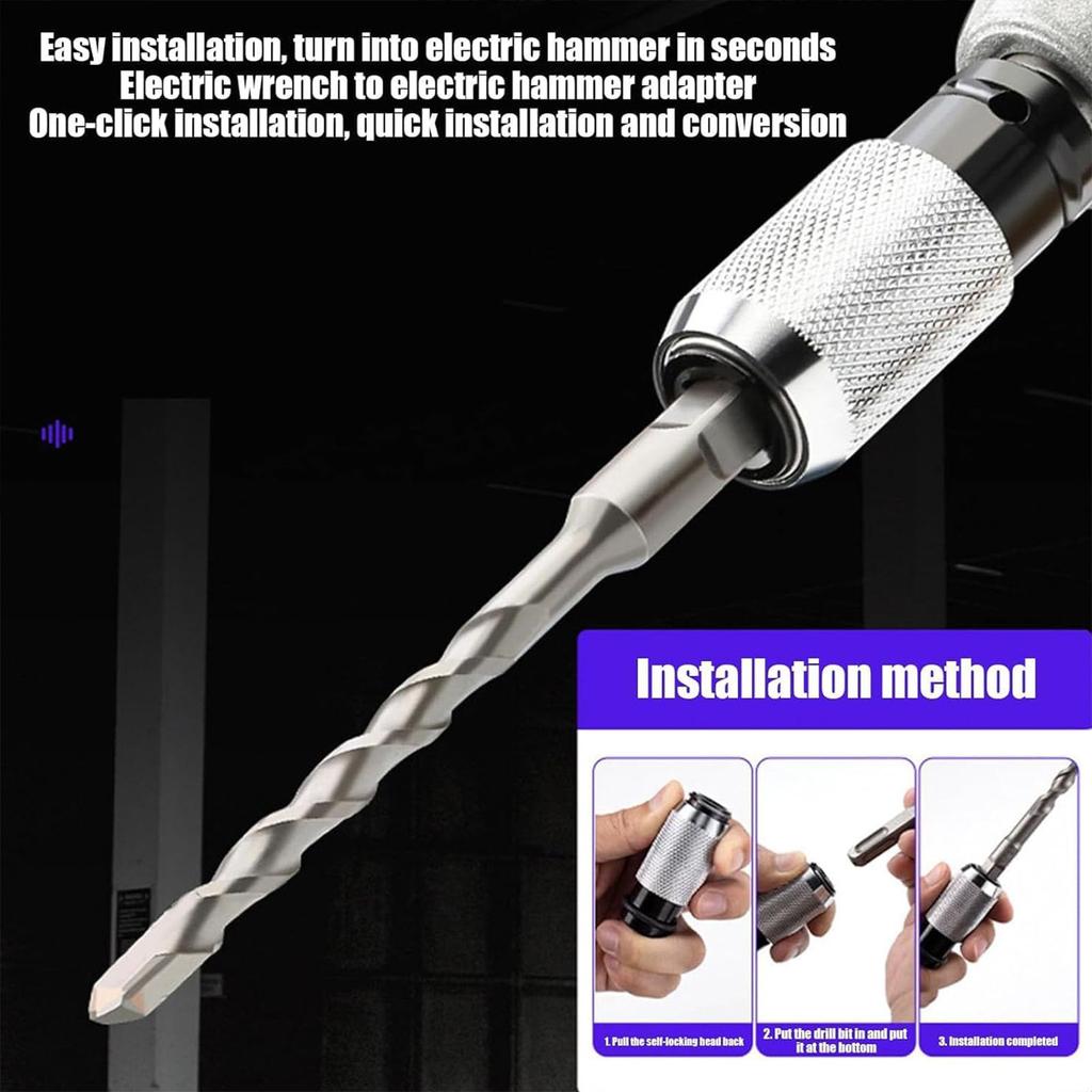 Hammer Adapter Bit For Electric Drill Convert Wrench To Impact Hammer Tool For Concrete Brick Stone Drilling