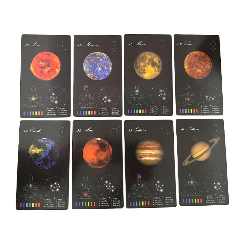 12x7cm Crystals Healing Cards, Oracle Deck Games Electronic Guidebook 60 Pcs Cards (48 Crystal Cards & 12 Zodiac Cards)