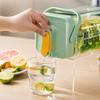 3.5L Cold Kettle with Faucet Funny Sticker Large Capacity Water Jug Fruit Teapot Lemonade Bucket Clear