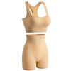 Plus Size Wirefree Push-Up Sports Bra & Boyleg Panties Set for Women