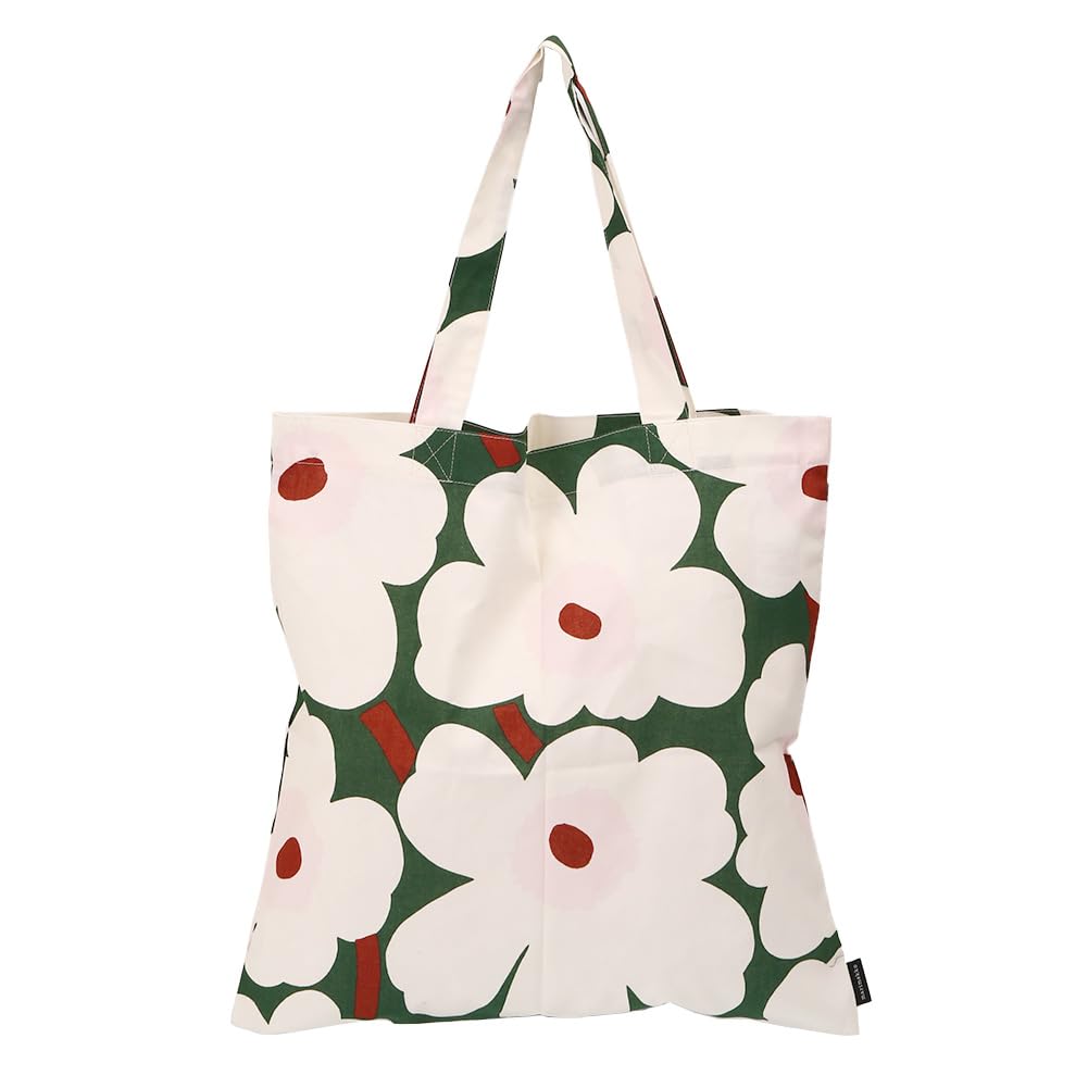 Marimekko Unikko Cotton Tote 44x43 74192 613 Women's Bag, cm, Green, [Used]