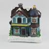 Christmas Scene House Village Building Collectible Figurines with Fiber Optic Led Light Home Holiday Sence Decoration Fireplace