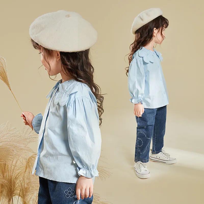 Herbst Mädchen Langarm Einfarbiges Hemd - Neuankunft für Kleinkinder