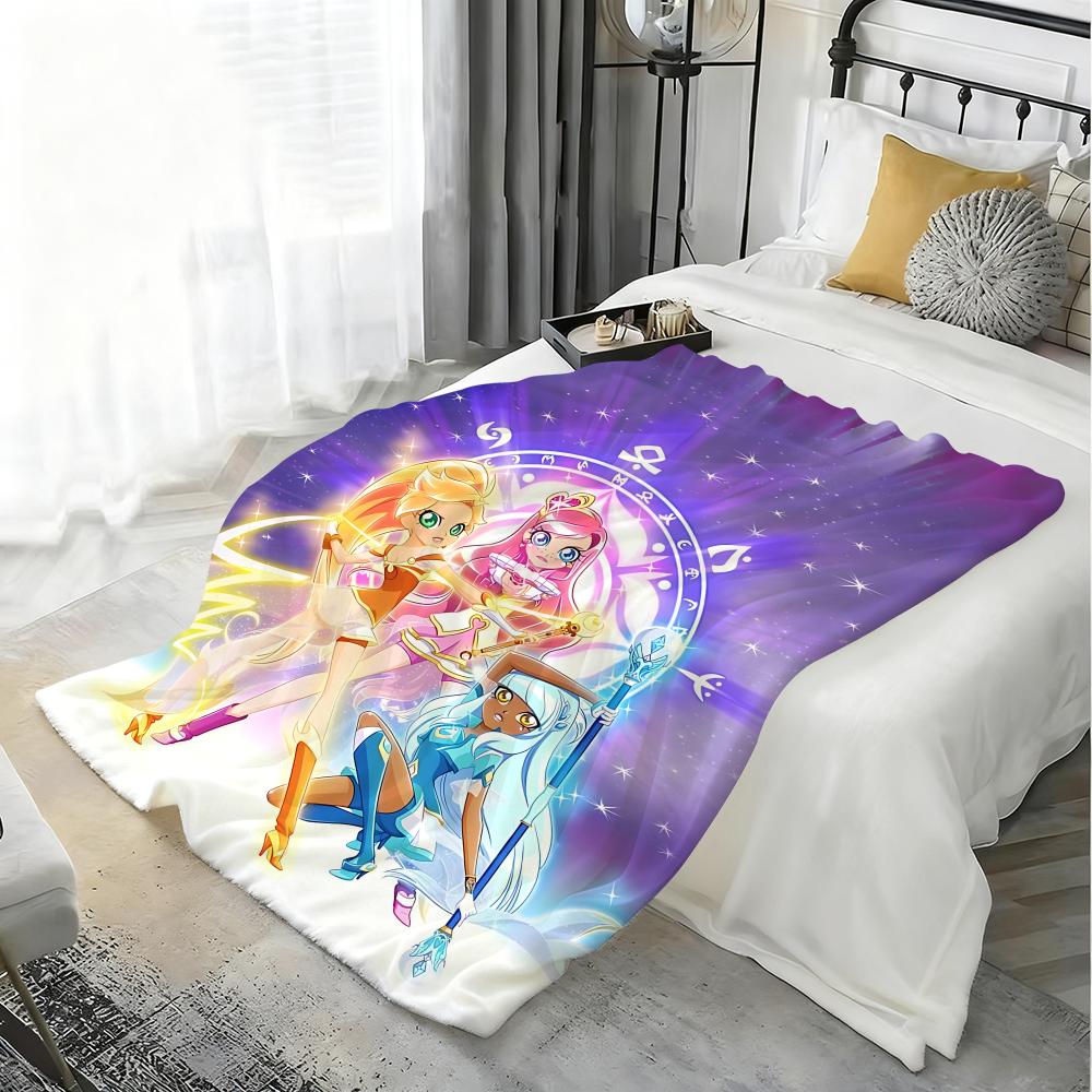 Anime TV L-LoliRock Throw Kid-Friendly Flannel Throw Blanket Soft Warm Anti-Static Washable All Season