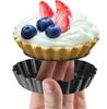 6 Pcs Mini Tart Pans 4 Inch with Removable Bottom, Nonstick Round Quiche Pie Pan Set, Reusable Cupcake Muffin Mold Tin Pan