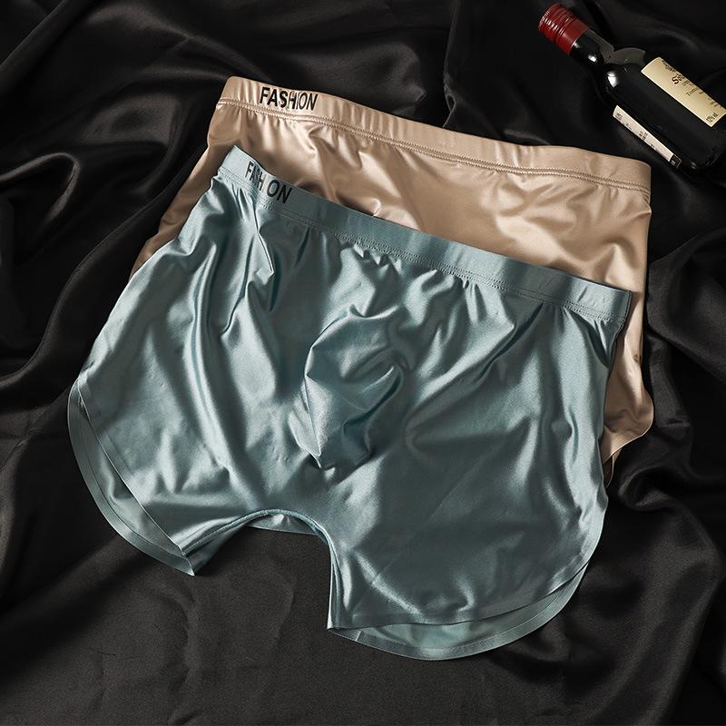 Male Spring and Summer Fashion New High-grade Sports Ice Silk Antibacterial Flat Angle Underwear