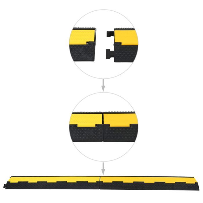 VidaXL Rampe de protection de câble 2 canaux caoutchouc 101,5 cm 142834