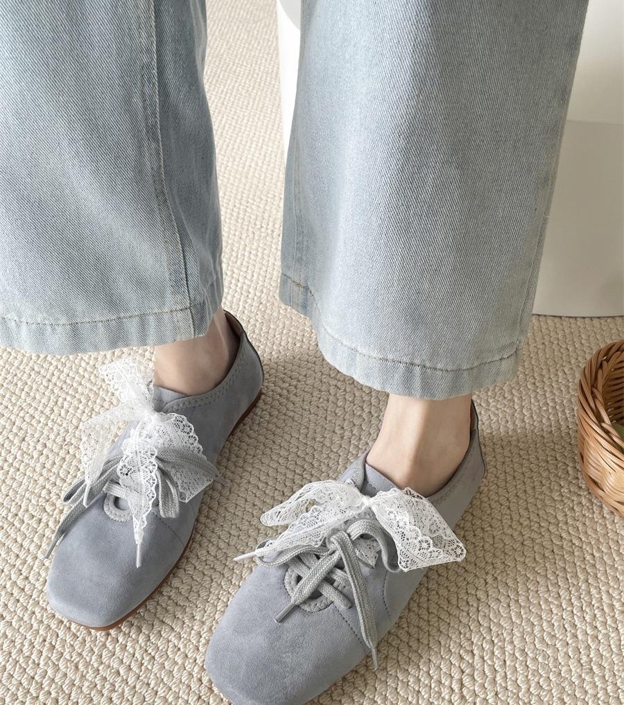 Leather pink loafers single shoes ballet style heightening spring and summer women's shoes niche design sense retro square head