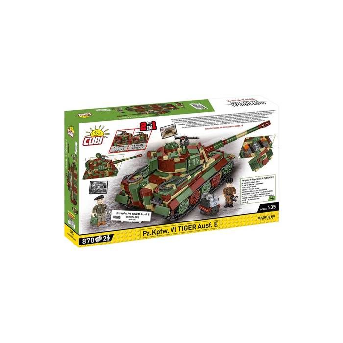 Jeu de construction - cobi - pz.kpfw. vi tiger ausf. e - 870 éléments - 2 figurines - multicolore