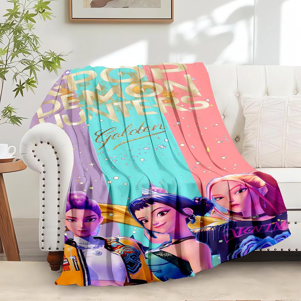 

K-POP Anime Girls Group Four Seasons Soft Warm Blanket All-Season Thick Knit Polyester Bedspread for Bed, Camping, Travel Perfect Gift 80x120cm