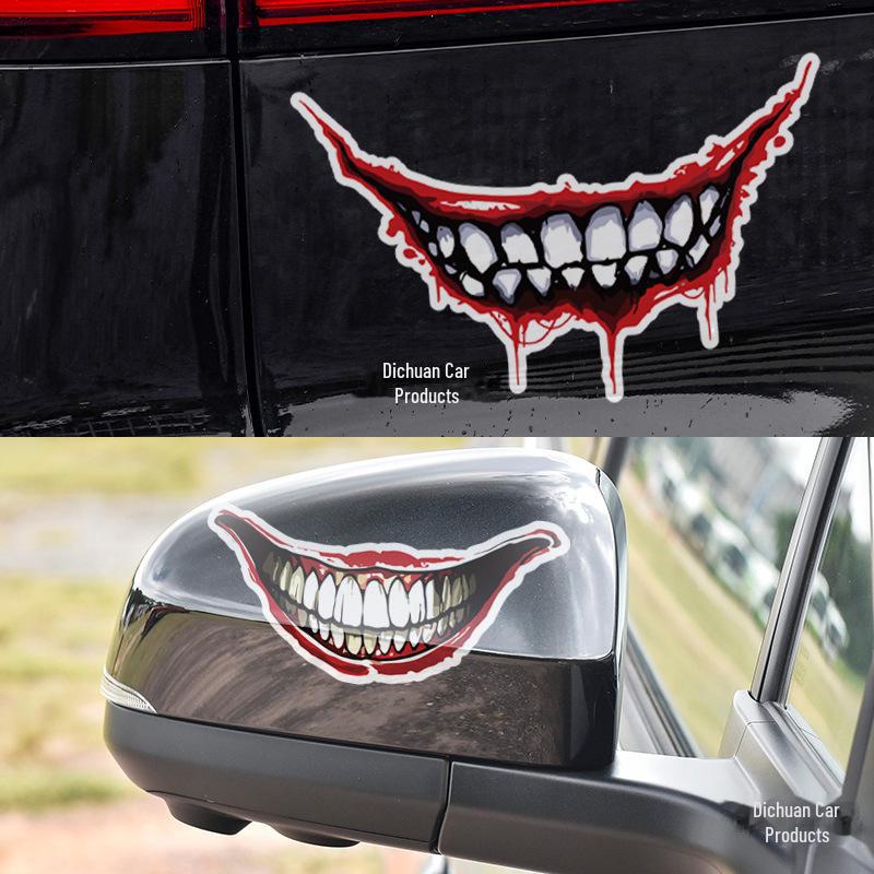 Autocolante de Halloween Blood Lips Evil Clown pentru cască de mașină și motocicletă