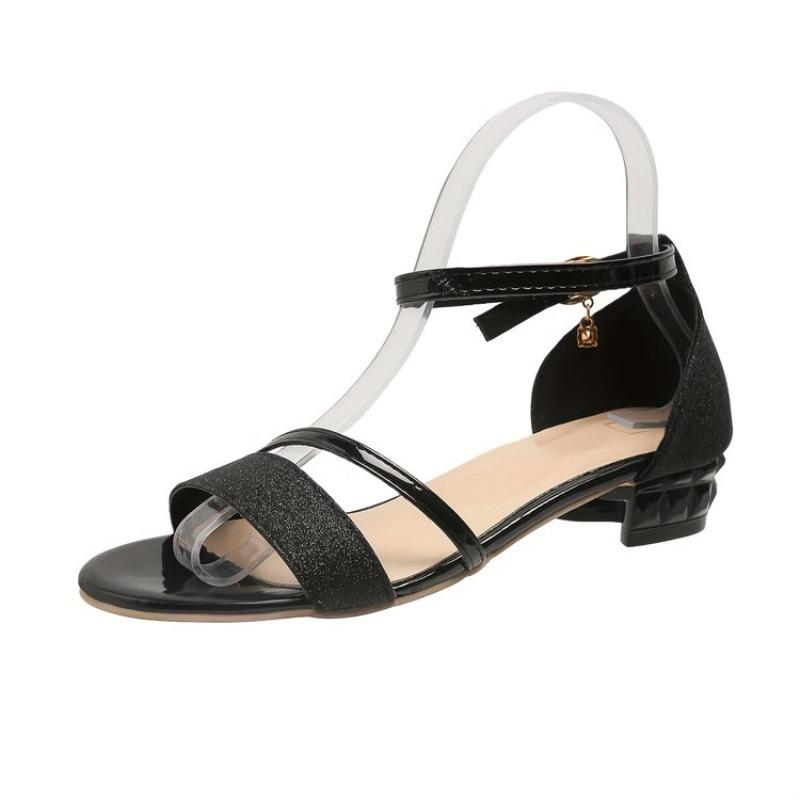 Fashion Women's Fashion Bag Heel Sandals Summer New Round Head Open-toe Line with Anti-slip Wear-resistant Low Heel Shoes