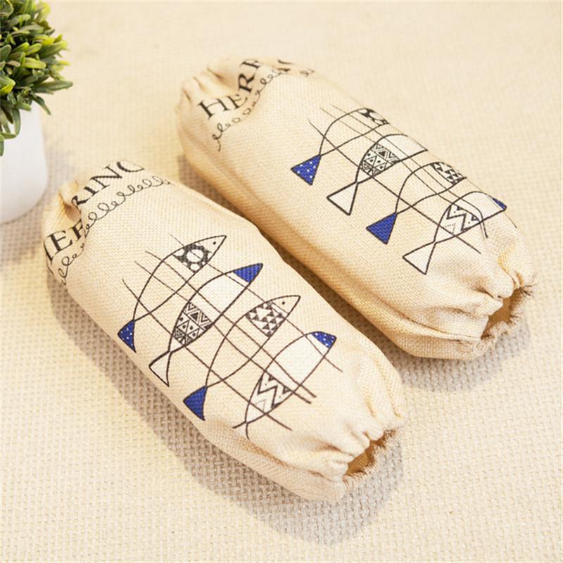 1 Pair 20cm Small Cartoon Animal Printed Children Dustproof Oven Sleeve Cotton Linen Oversleeves Cleaning Baking Tool