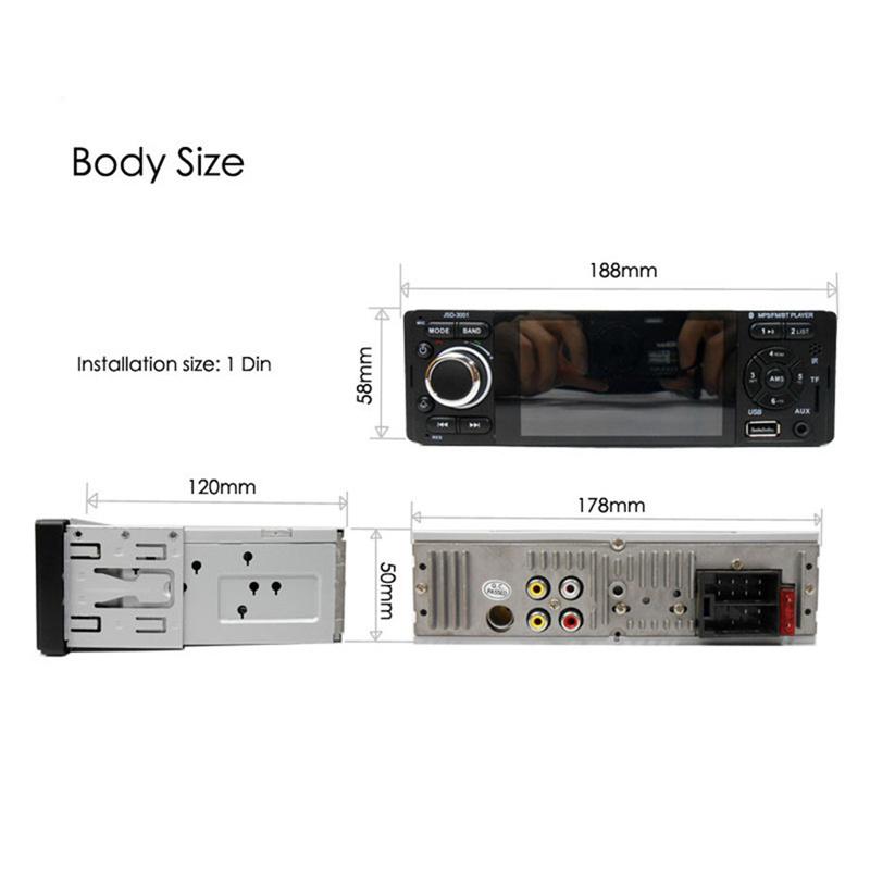4.1" Capacitive Touchscreen Car Radio Audio Bluetooth Autoradio Stereo MP5 MP4 USB MP3    1 Din In Dash