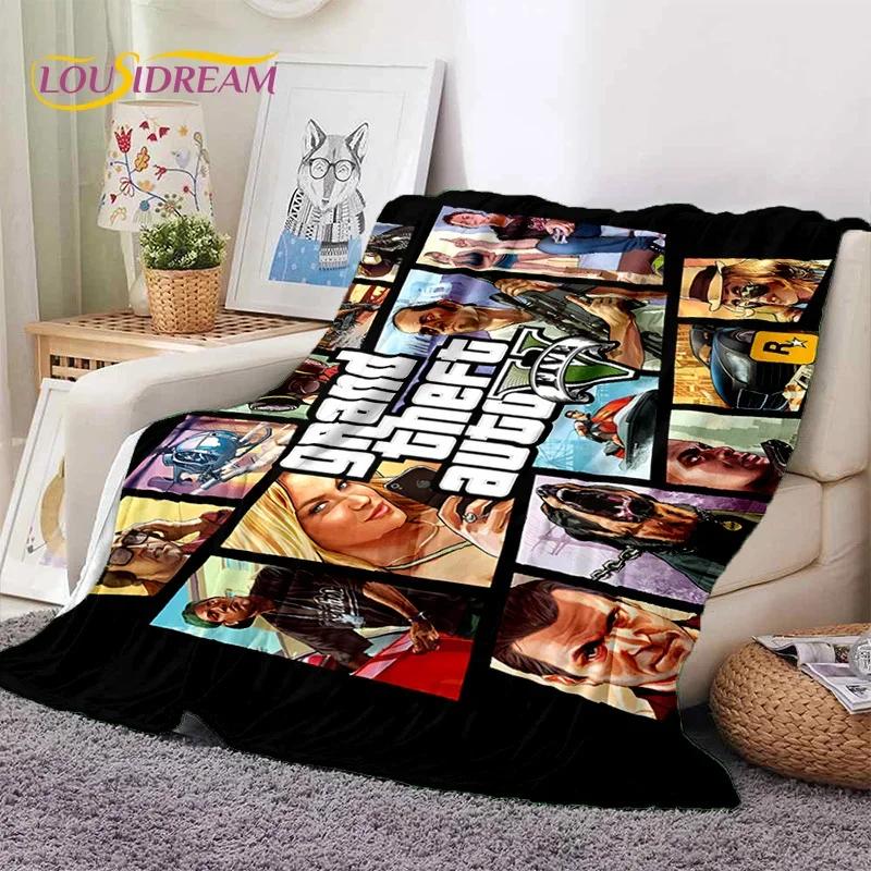 GTA Game Grand Theft Auto Gamer Soft Flannel Blanket for Beds Bedroom Sofa Picnic,Throw Blanket for Cover Outdoors Leisure Gift