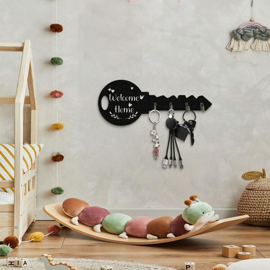 Key Hook with Strong Load-Bearing Capacity Bohemia Style Wall-mounted Decorative Key Shape Key Organizer