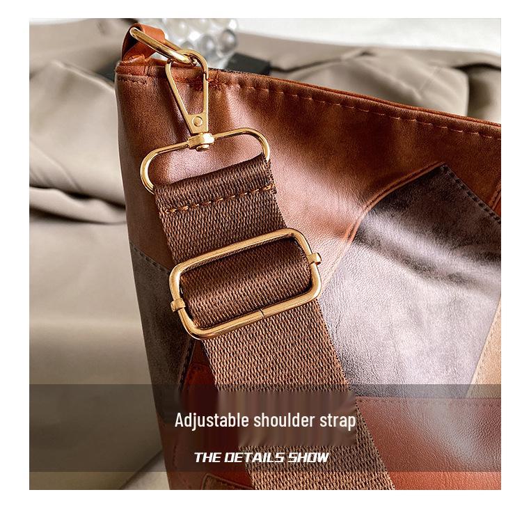 2024 Neue Patchwork Colorblock Crossbody Tote - Damen Große Kapazität Lässige Einzel-Schultertasche für Studentinnen