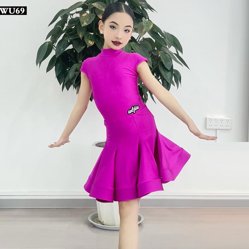 W69 Professional Latin Dance Dress for Girls - 2025 Exam Competition Standard