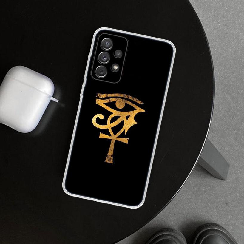 Sacred Eye of Horus Egypt Fresco Phone Case Cover for Samsung Galaxy A12 A22 A32 A52 A72 A02S A51 A50S A31 A20S A10S Note 20 Ult
