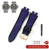 19x28mm Black Blue Red for Roger Dubuis EXCALIBUR Genuine Leather Watch Strap Special Interface Supple Moisture Wicking Design