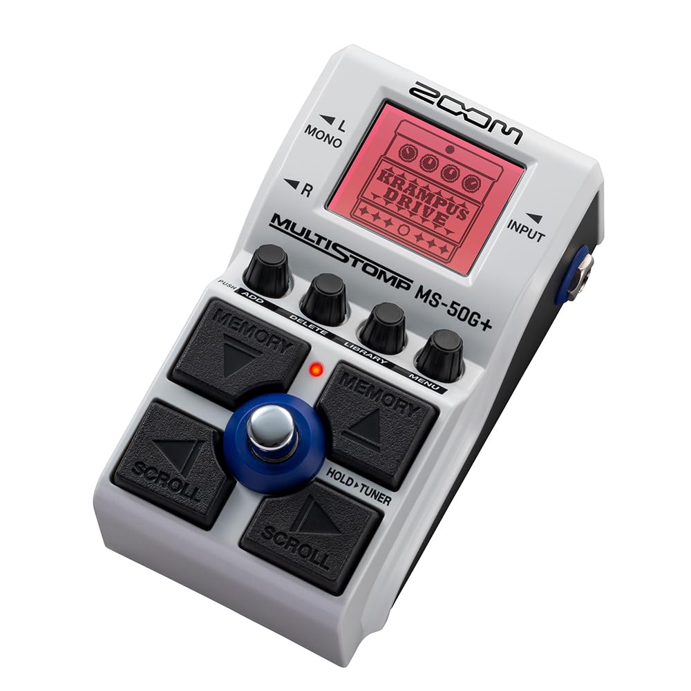 

ZOOM Plus Guitar Compact Pedal with Over 100 Stereo Classic Amp Models and Cabinet Ideal for Home Practice and Live MS Series MS-50G Multi-Effects белый