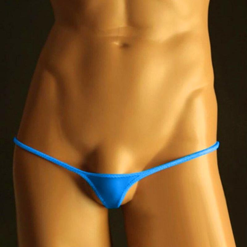 1Pc Briefs Mini Nylon Solid Color Underwear Sexy Low Waist Bikini Underpants Men's