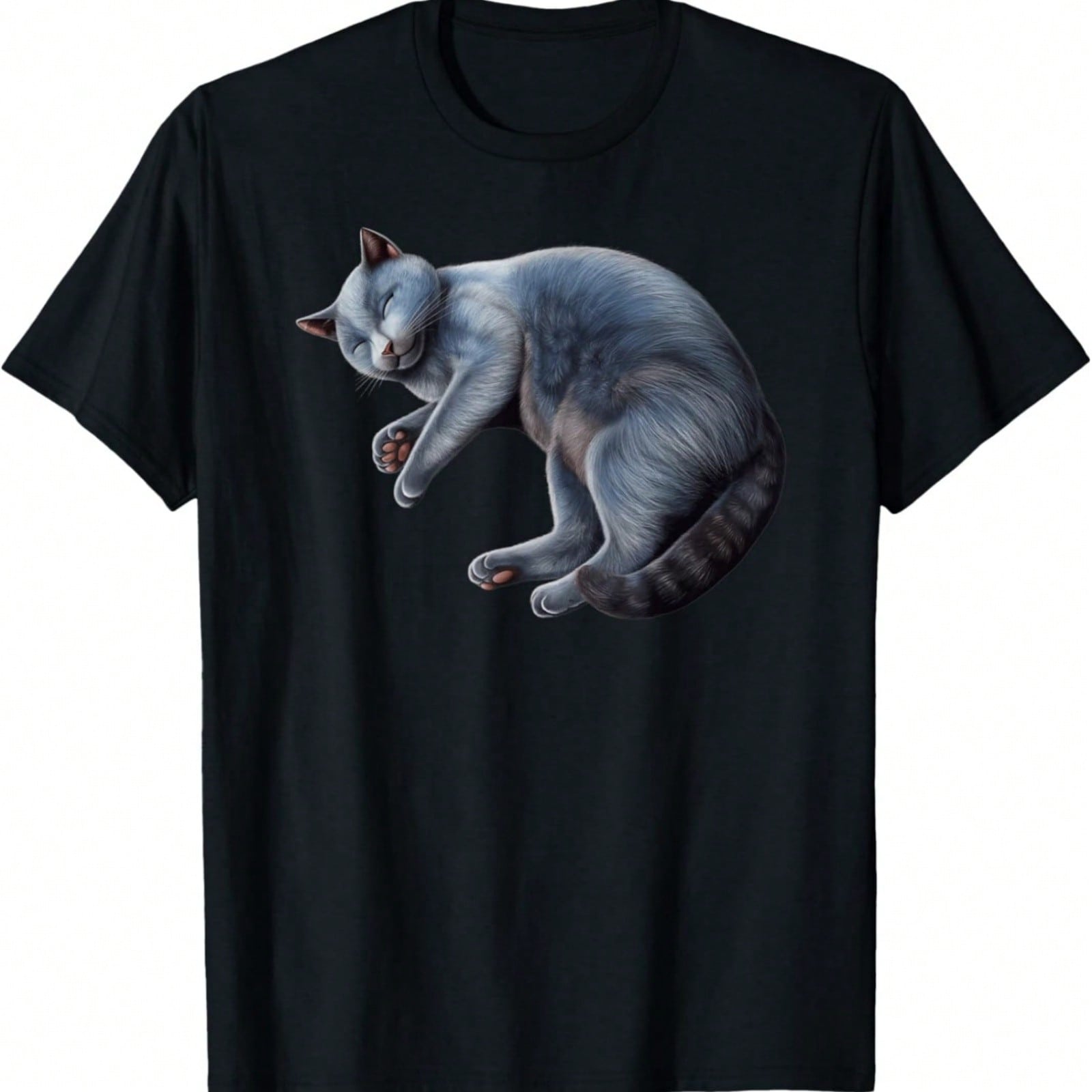 Russian Blue Cat Flower T-Shirt S разноцветный