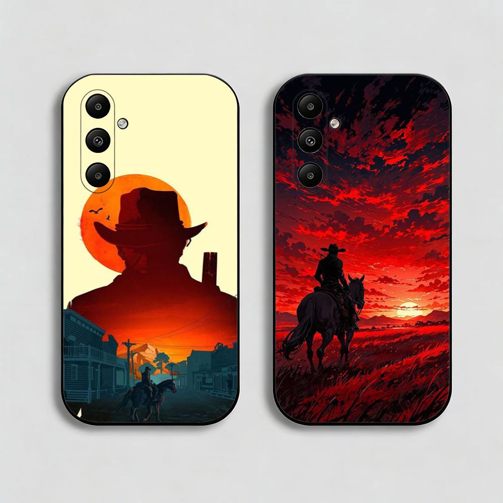 Red D-Dead R-Redemption Black Soft Silicone Phone Case For Samsung (A22-A55)