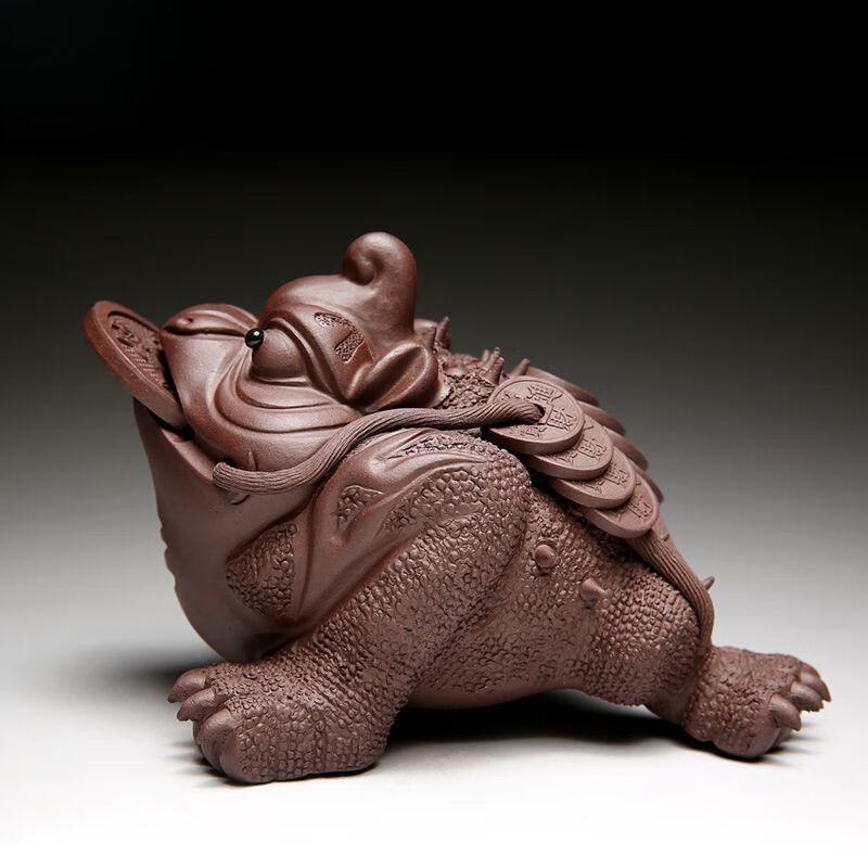 Purple Clay Golden Toad Tea Pet Ornament