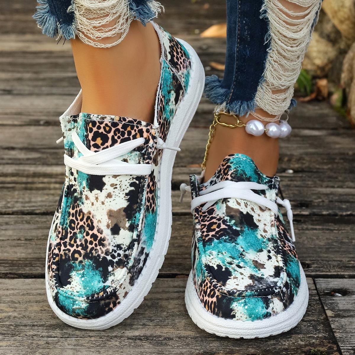 

Мода 2024 Женские кроссовки Печать Холщовые Легкие Кроссовки Без Застежек Дышащие Мокасины Повседневная Обувь для Женщин 38 зелёный