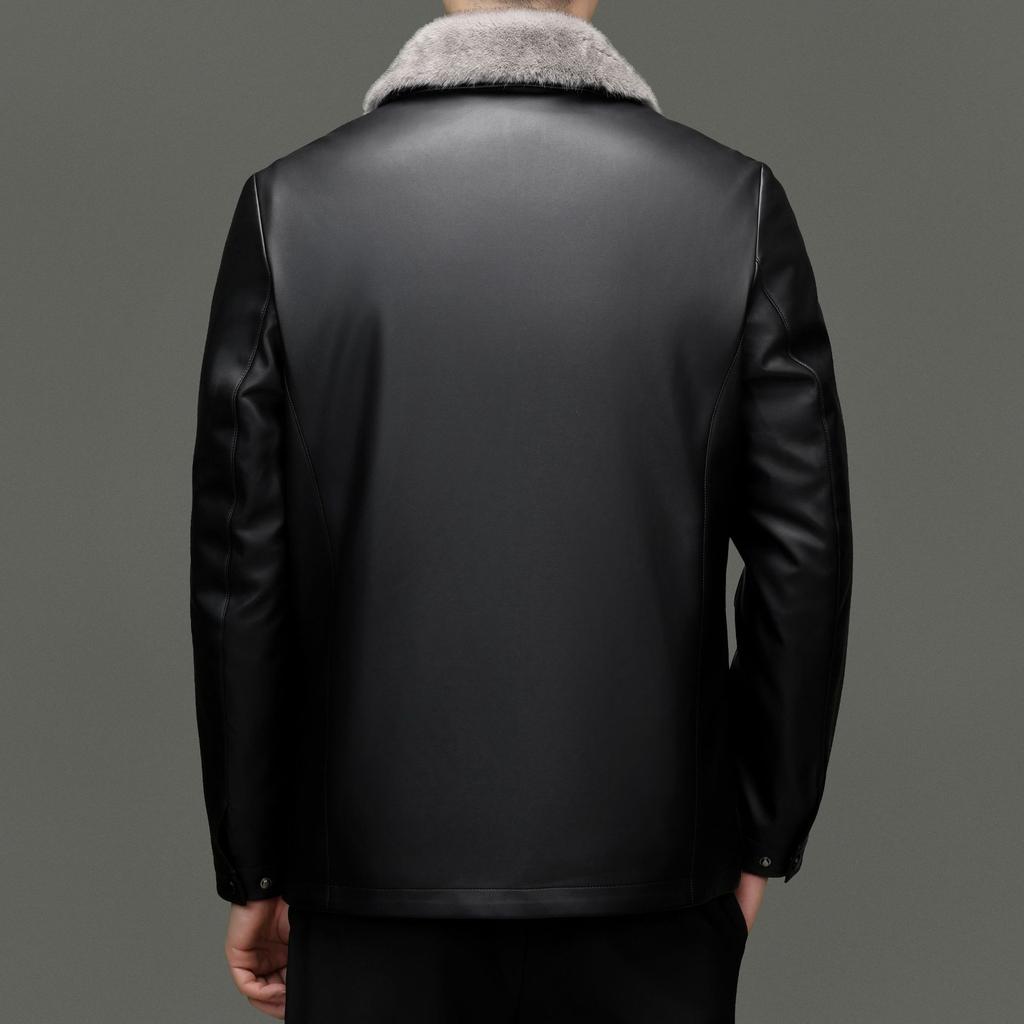 Men's Genuine Leather Jacket New First Layer Sheepskin Men's Business Casual Slim Fit Jacket