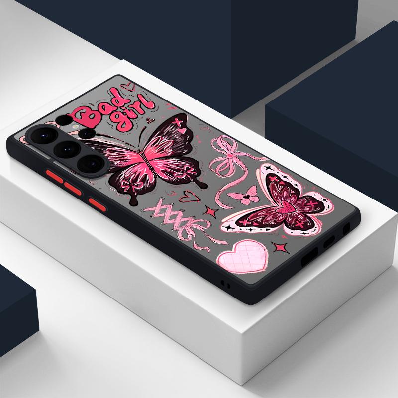 S25 Ultra Case Lovely Butterfly Bowknots Floral Pattern Cover For Samsung Galaxy S25 Edge S24 Ultra S23 S22 Plus S21 FE Capa Funda
